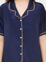 Bridal Night Dress – WOE163 NAVY - Image 4
