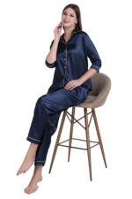 Bridal Night Suit – WOE155 NAVY - Image 3