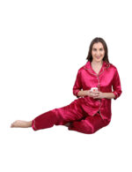 Bridal Night Suit –WOE138 ROSE RED - Image 3