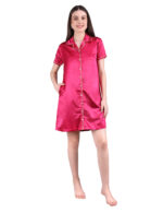 Bridal Night Dress – WOE167 ROSE RED - Image 3