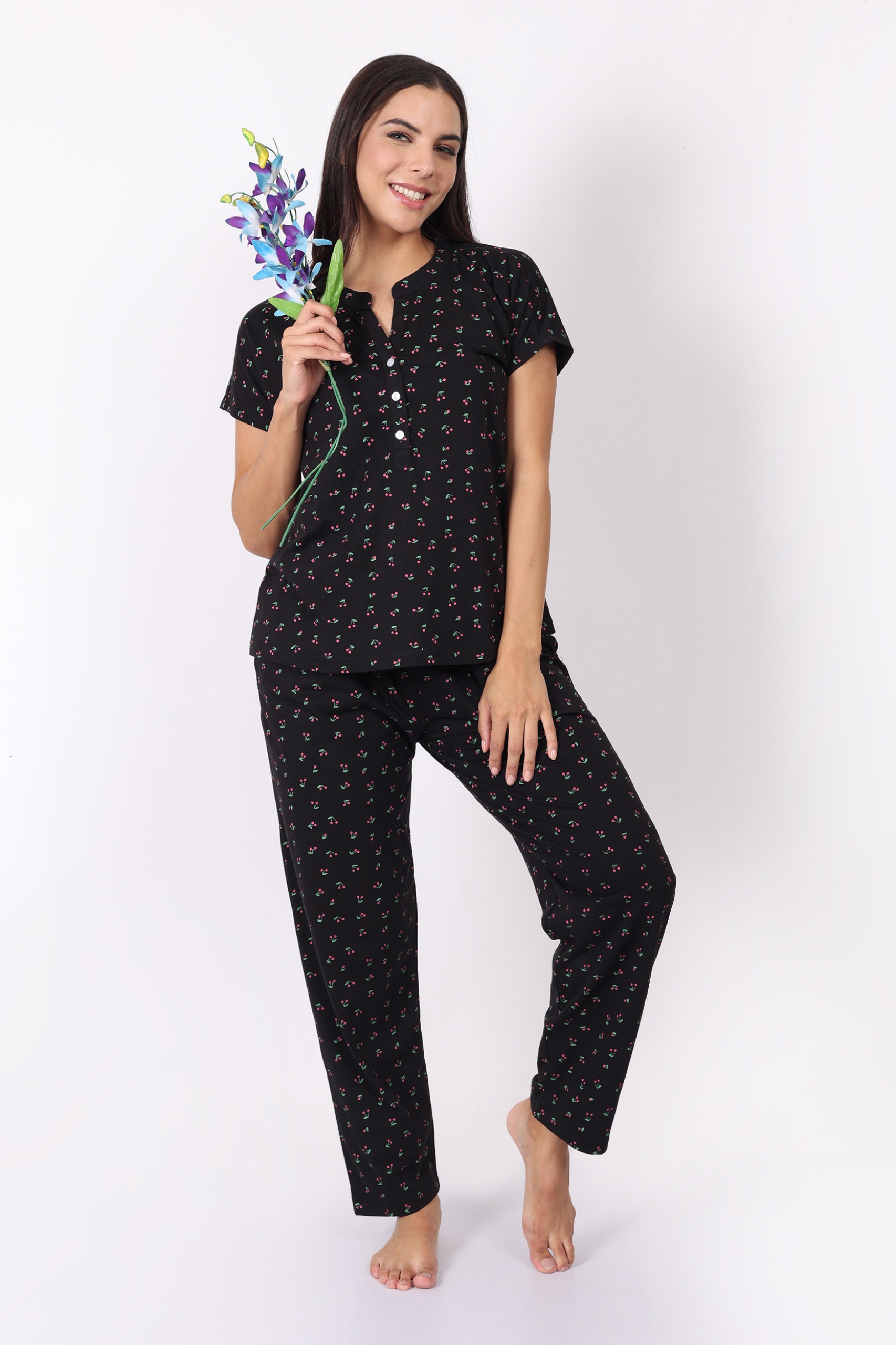 Untitled design (34) Mandarin Collar – WOE107BLK - Image 1