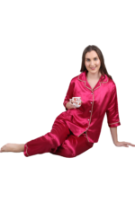 Bridal Night Suit –WOE138 ROSE RED - Image 2