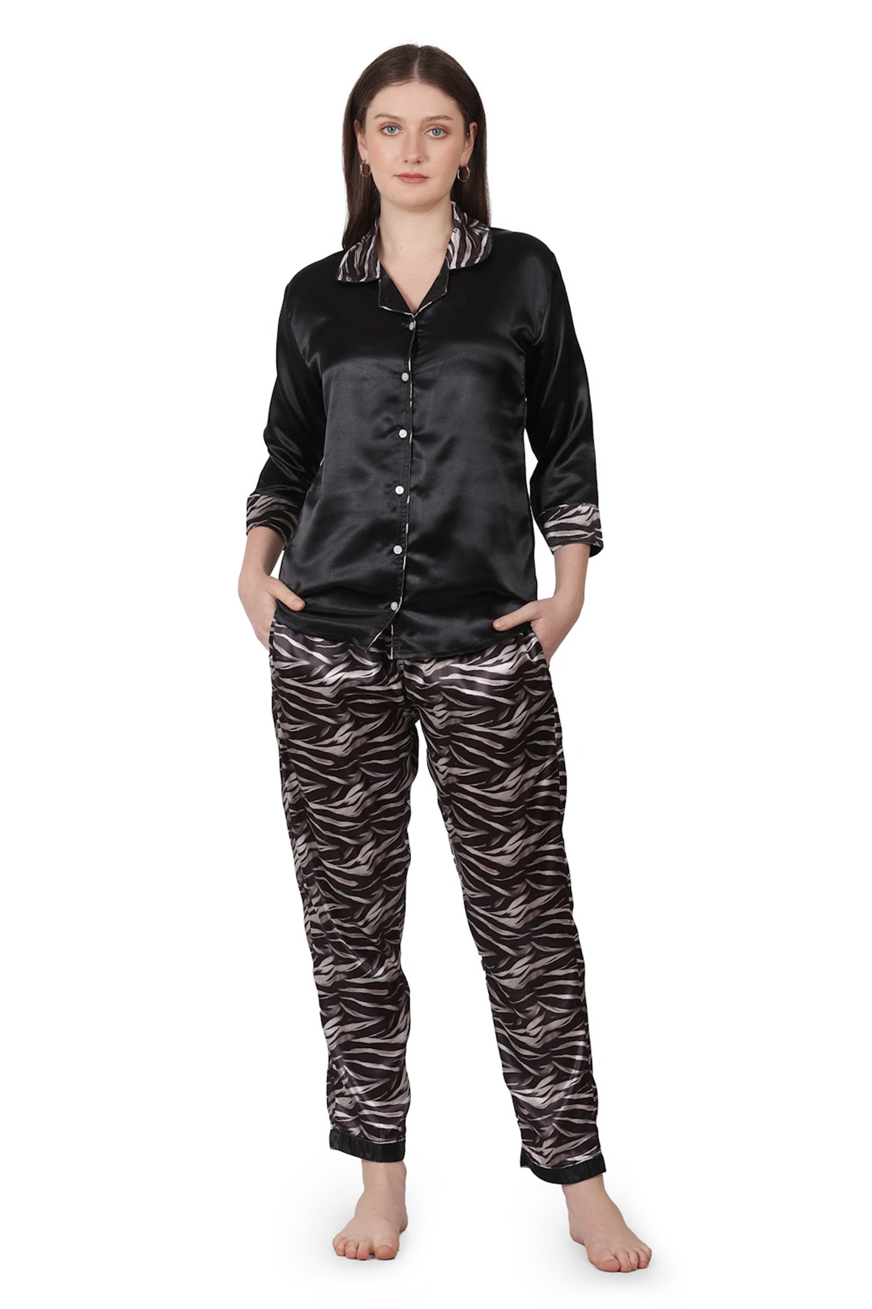 Untitled design (44) Bridal Night Suit – WOE144BLK - Image 1