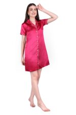Bridal Night Dress – WOE167 ROSE RED - Image 2
