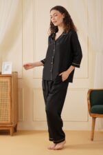 WOE179BLACK NEW ARRIVAL IN BRIDAL NIGHT SUIT