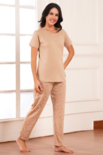 WOE173BEIGE NEW ARRIVAL IN PJ SET - Image 4