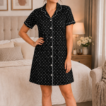 WOE182BLACK/NEW ARRIVAL IN NIGHT DRESS/ SLEEP SHIRT