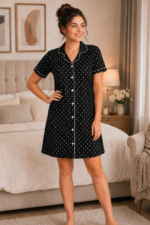 WOE182BLACK/NEW ARRIVAL IN NIGHT DRESS/ SLEEP SHIRT
